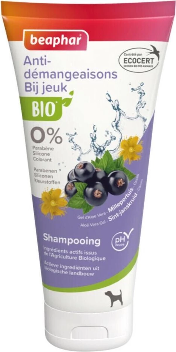 3x Beaphar Bio Shampoo Tube Bij Jeuk Hond 200 Ml