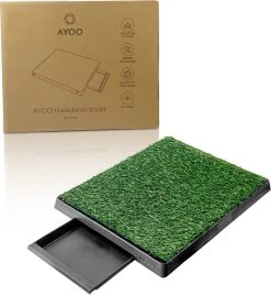 AYOO® Hondentoilet Kunstgras – Met Opvangbak – Zindelijkheidstraining Hond – Puppymat – Puppy Training – Kunststof – Kunstgras