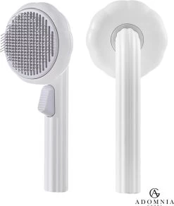 AdomniaGoods – Click & Clean Kattenborstel – Hondenborstel – Massage Borstel – Wit