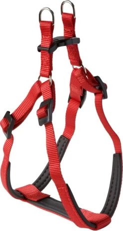 Adori Harnas Nylon Soft Rood&Zwart – Hondenharnas – A 51-55 B 53-61 Cm