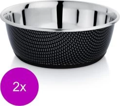 Adori Rvs Voerbak Non-Slip Zwart – Hondenvoerbak – 2 X 20.5 Cm