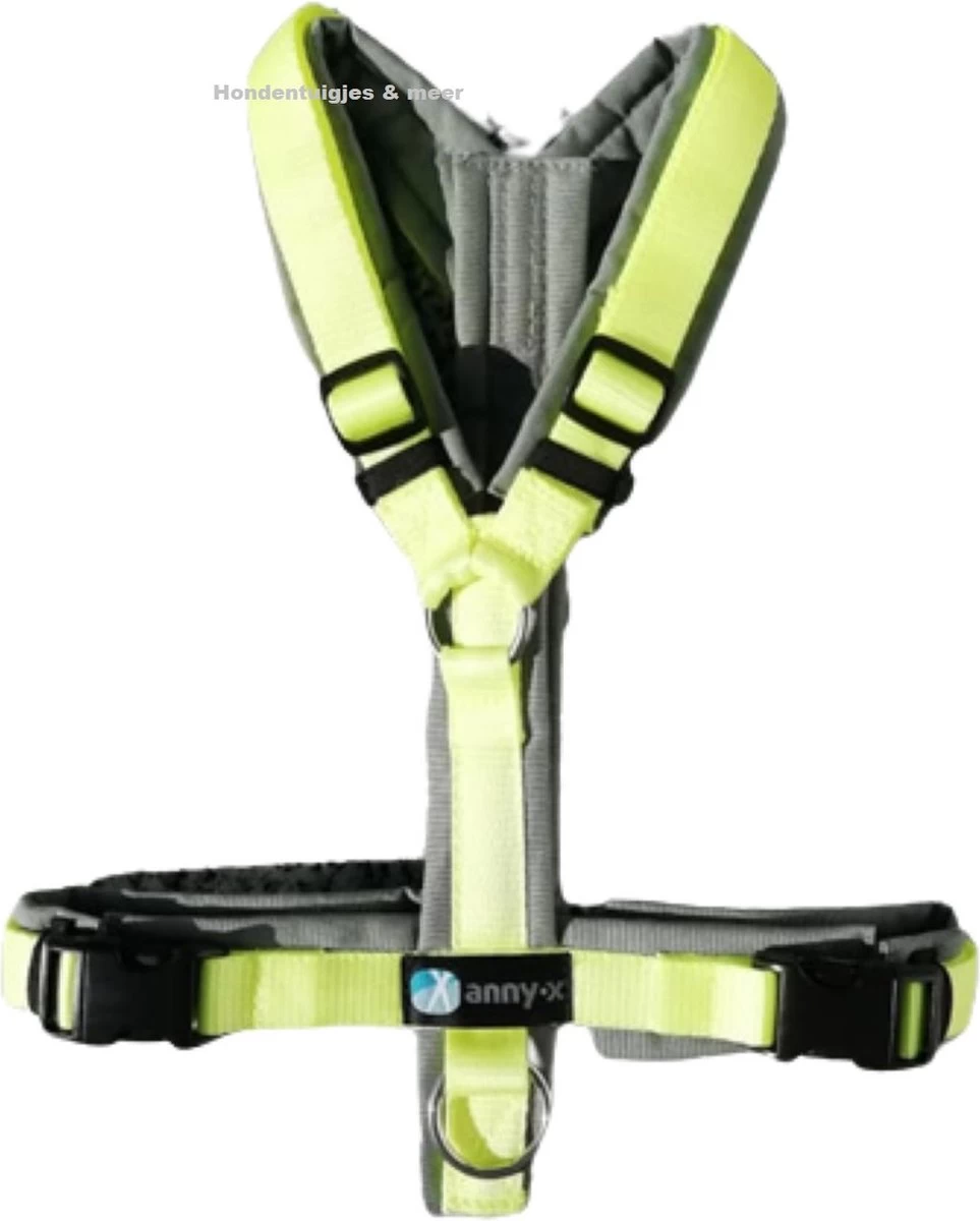 Annyx Hondentuig Limited Edition Maat M Grijs-lemon Geschikt Voor Borstomvang 62 Tot 74cm