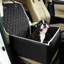 Autostoel Hond – Hondenmand Auto – Hondenstoel Auto – Zwart Met Wit – 45cm X 45cm