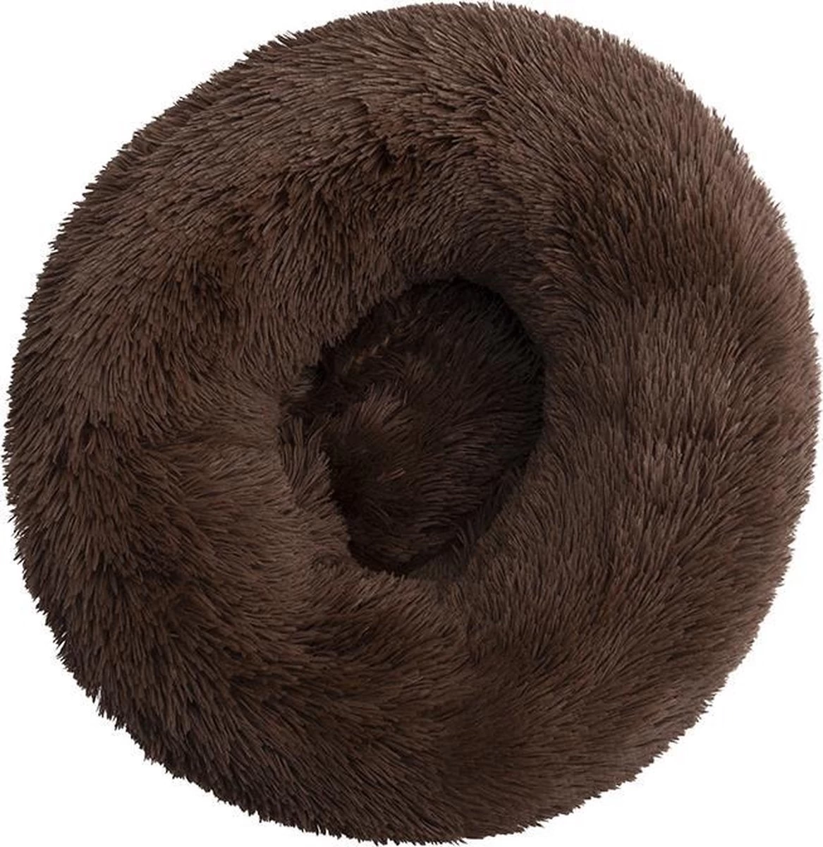 BEESSIES® Donut Hondenmand/kattenmand 50 Cm – Wasbare Hoes – Donkerbruin – Hond Kussen Mand