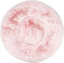 BEESSIES® Donut Hondenmand/kattenmand 60 Cm – Wasbare Hoes – Peach Roze Wit Gradient – Hond Kussen Mand