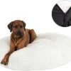 Behave Hondenmand Deluxe – Hondenkussen – Hondenbed – Donutmand – Wasbaar – Fluffy – Donut – Maat M – 60cm – Wit