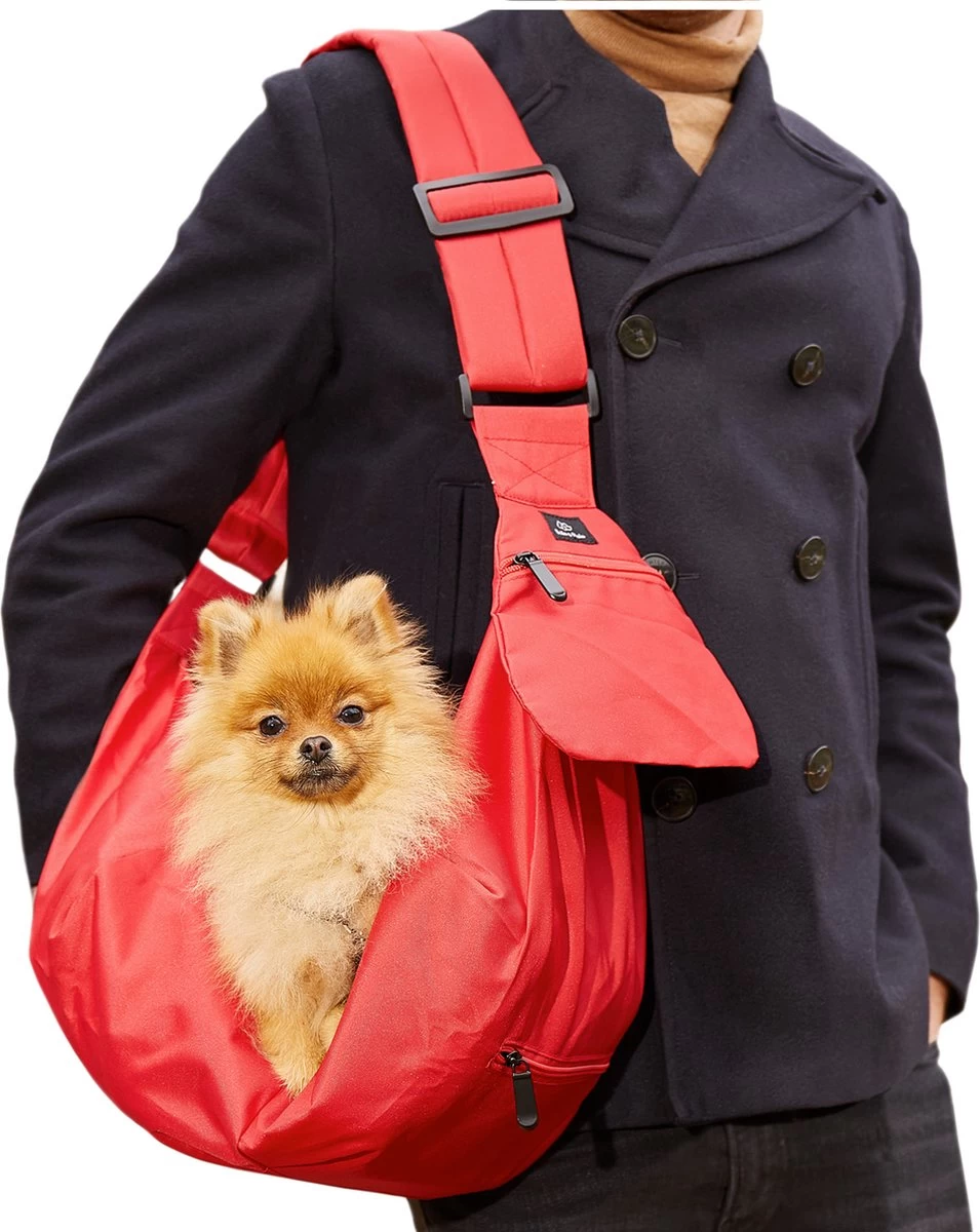 Bella & Balu Draagtas Voor Hond En Kat | Lichtgewicht Draagtas Of Hondentas Voor Kleine Honden Tot 15kg Voor Reizen, Wandelen En Wandelen – Draagtas Voor Huisdier In Rood