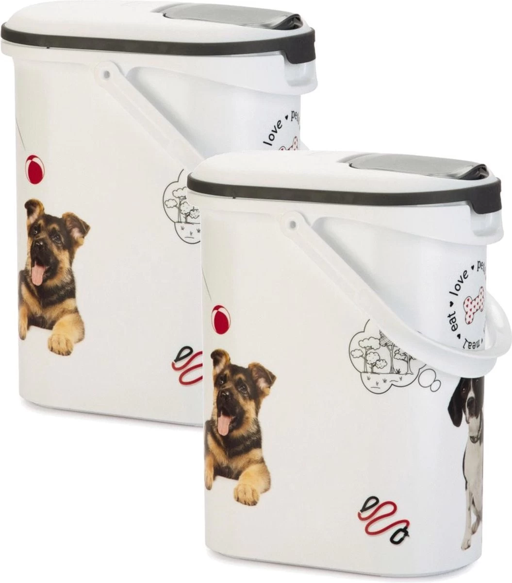 Curver Voercontainer Hond – Hondenvoerbewaarbak – 2 X 10 L
