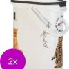 Curver Voercontainer Kat – Kattenvoerbewaarbak – 2 X 10 L