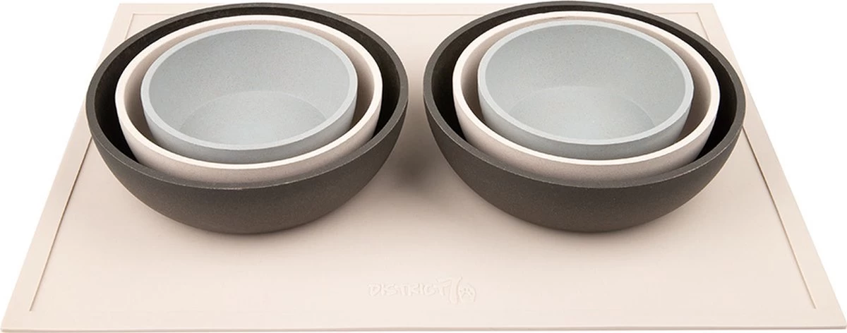 District 70 SERVE – Placemat Voor Honden En Katten – Matcht Met De BAMBOO Voerbakken – Merengue, Ice Blauw En Donker Grijs – 50 X35 Cm – Merengue