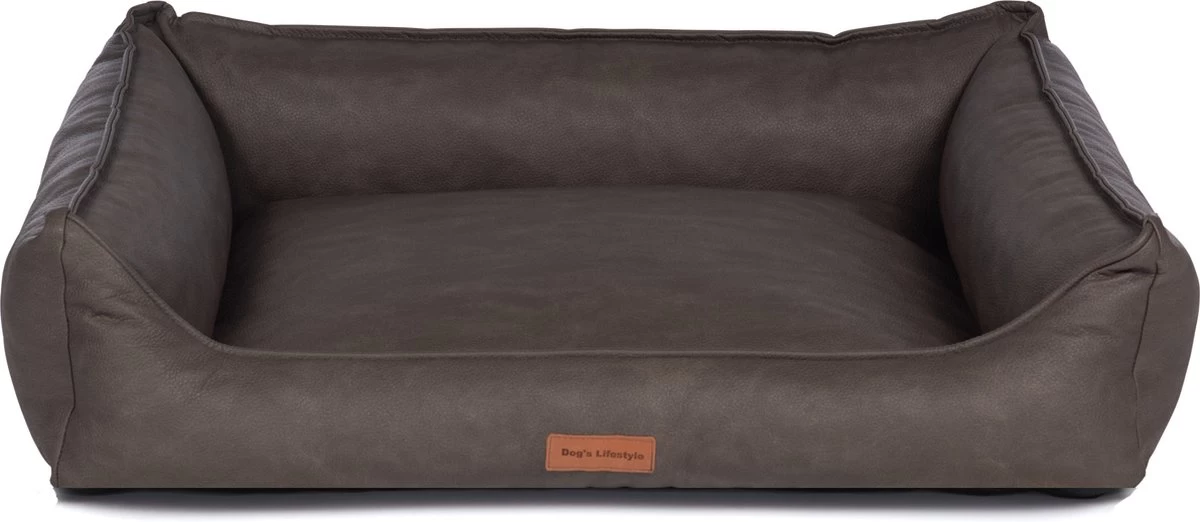 Dog’s Lifestyle Hondenmand Structuro Leder Taupe Medium 85cm – Ook In Antraciet, Cognac, Bruin En Lichtgrijs