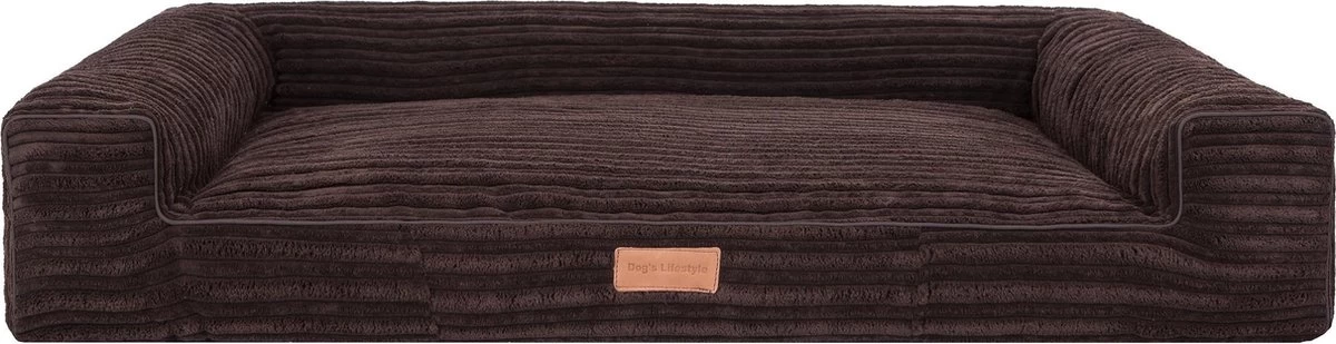 Dog’s Lifestyle Hondenmand Rib Lounge Bed Supersoft Bruin 120cm