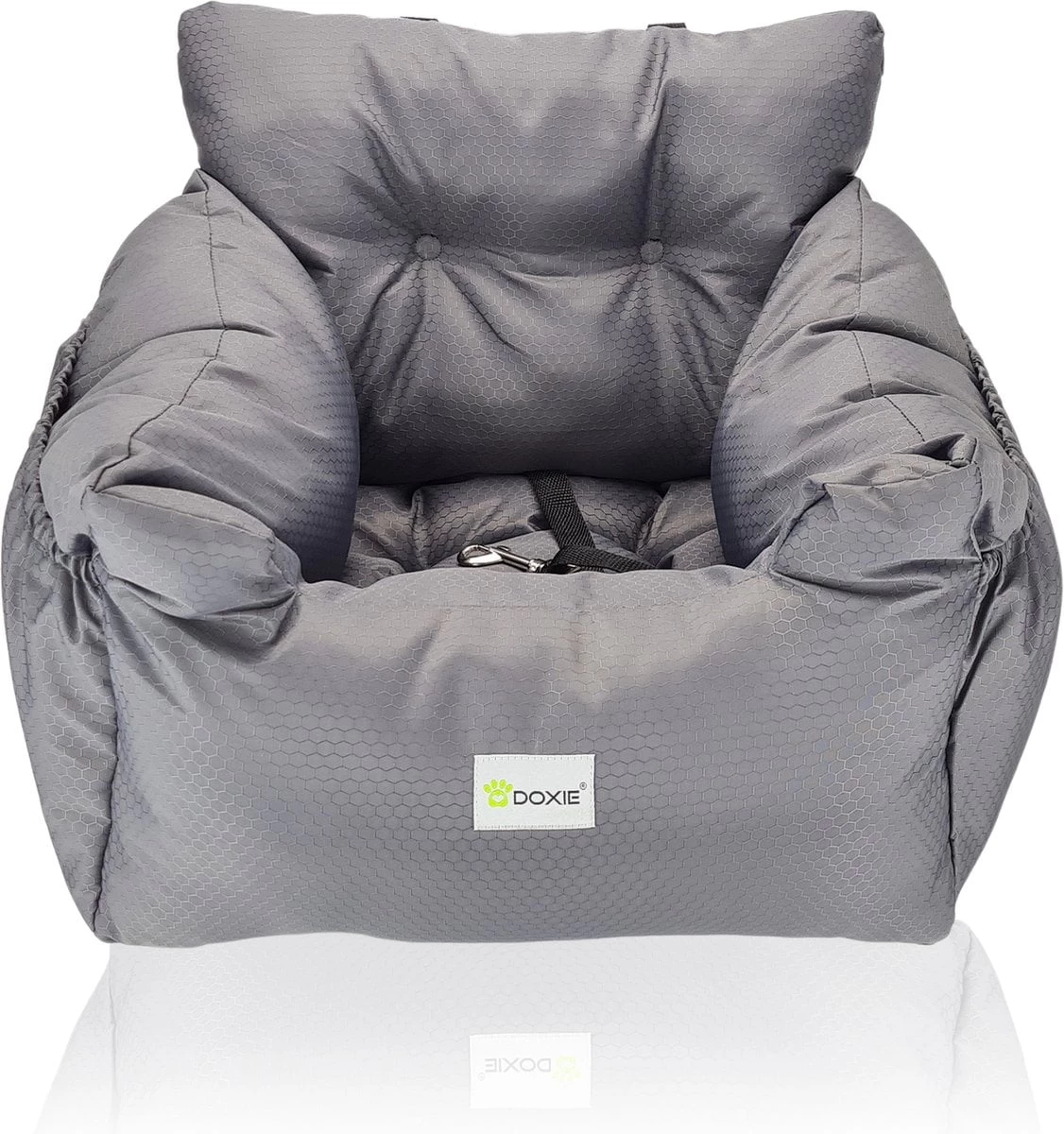 Doxie® Autostoel Hond – Hondenmand – 2 In 1 – 50 X 40 Cm – Wasbaar – Antislip – Waterbestendig – Incl. Autogordel – Maat S – Donkergrijs