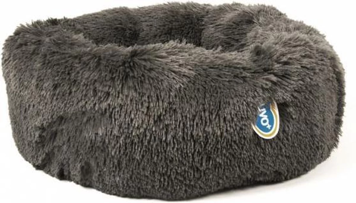 Duvo+ Hondenmand Donut Met Lang Haar Grijs 55x30x17 Cm