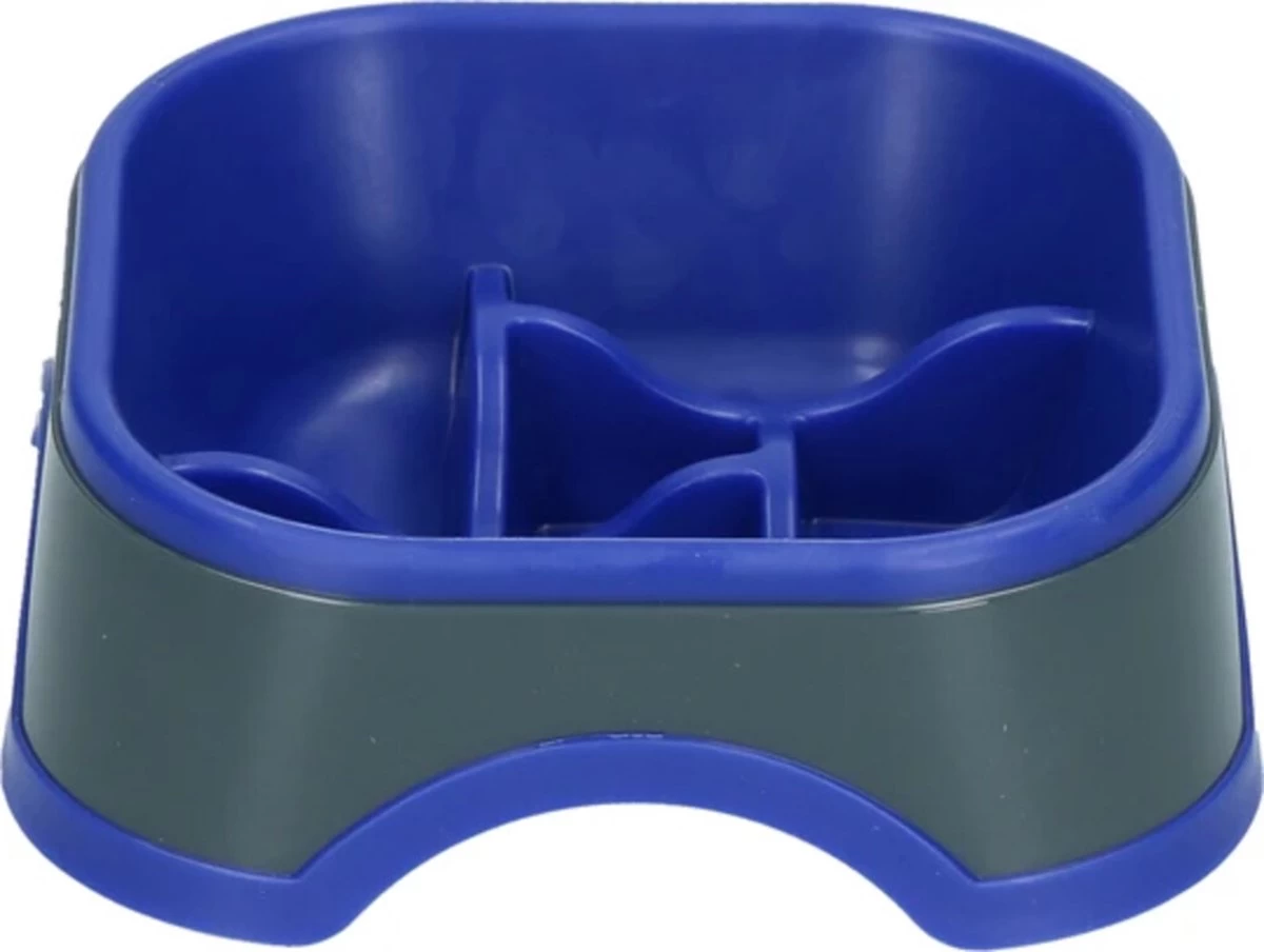 Eat Slow Live Longer Anti-schrok Voerbak Amaze Pinwheel M Blauw 16 Cm