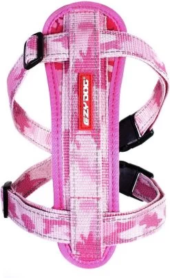 EzyDog Chest Plate Hondentuig Met Autogordel Zekering – Honden Harnas – M – Roze Camouflage