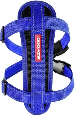 EzyDog Chest Plate Hondentuig Met Autogordel Zekering – Honden Harnas – XS – Blauw