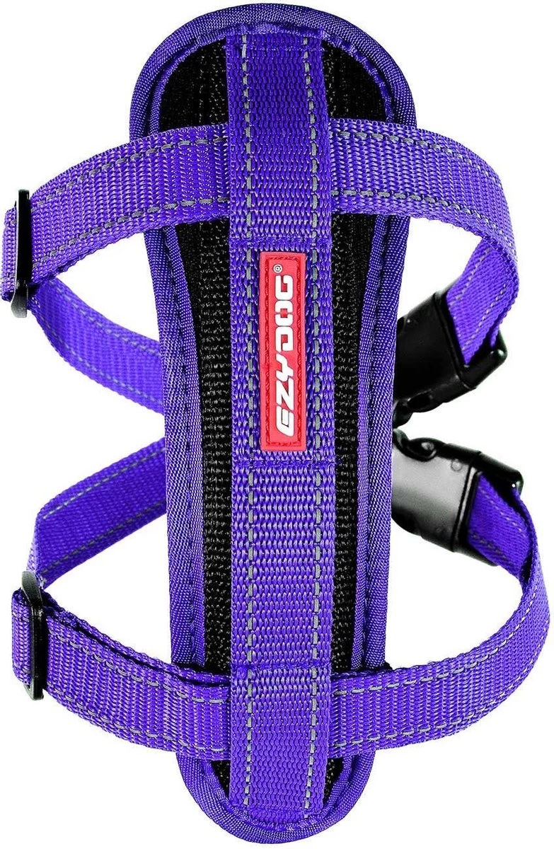 EzyDog Chest Plate Hondentuig Met Autogordel Zekering – Honden Harnas – XS – Paars