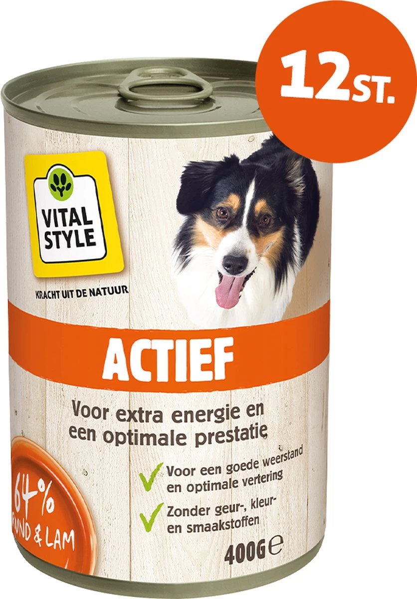 Hond Actief – Natvoer – 400 G – 12 Stuks