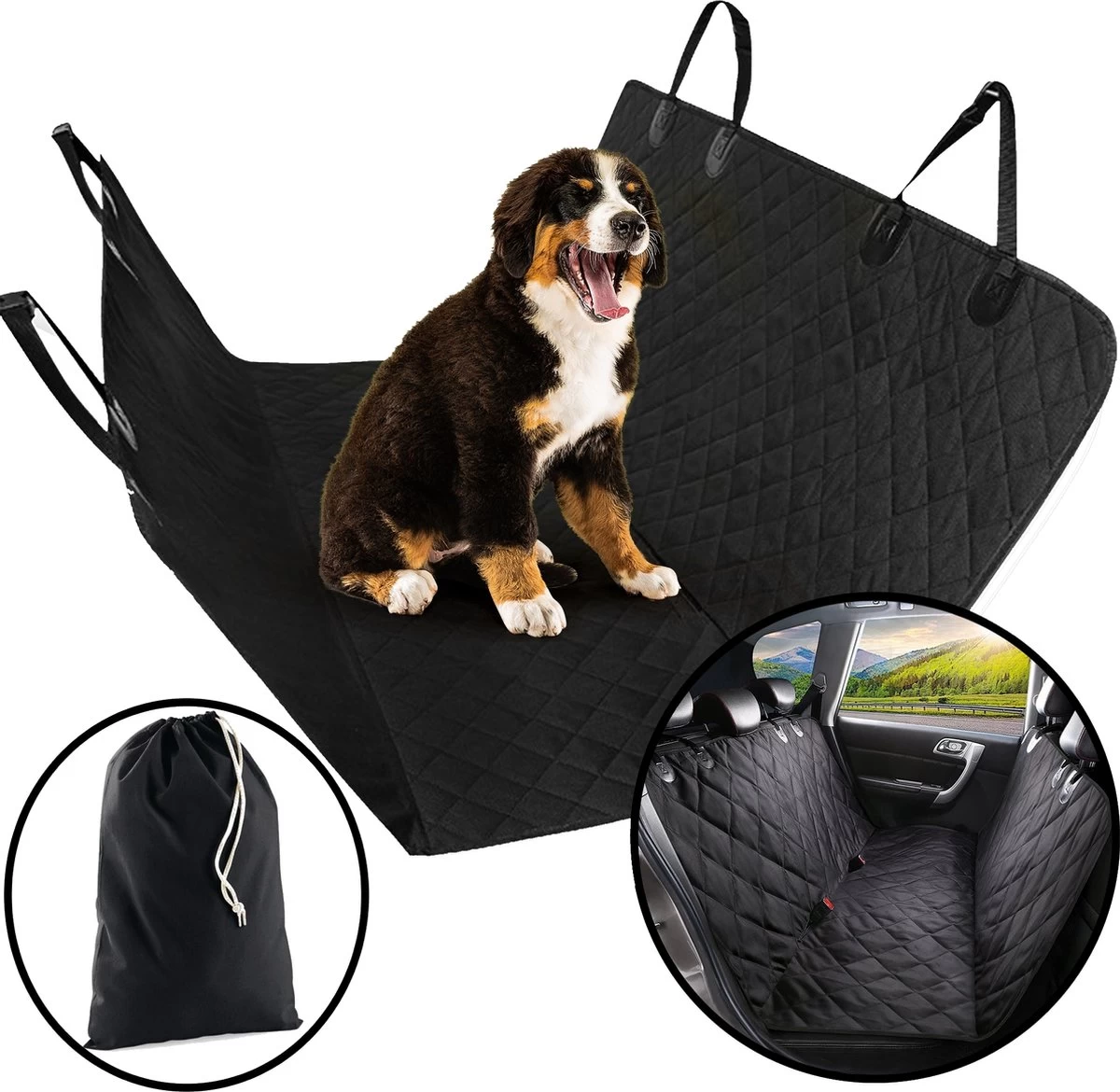 Hondendeken Auto Achterbank Met Tasje – Beschermhoes Hond – Hondenkleed – Autodeken – Waterbestendig