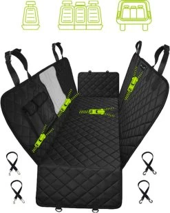 Hondendeken Auto Achterbank AFRITSBAAR – Kofferbak – Enkel Stoel – Beschermhoes Incl. 2 Gordelriemen