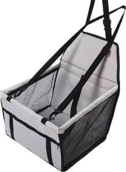 Hondenmand Auto – Reisbench Hond – Opvouwbaar – 40x30x25 – Zilver