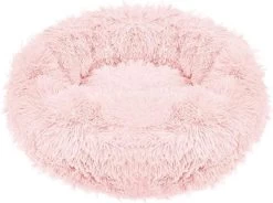 Hondenmand Donut – Hondenkussen – Poezenmand Fluffy – 60cm – Roze – Wasmachine Bestendig