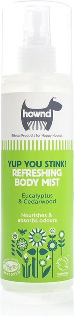 Hownd – Yup, You Stink! Natural Body Mist – HOYYSBM250 – Hownd – Hondenshampoo – Hypoallergeen – Hypoallergene Honden Shampoo – Natuurlijke Shampoo Hond – Verzorging – Conditioner – Vachtverzorging – Lange Korte Krullende Gevoelige Vacht Huid