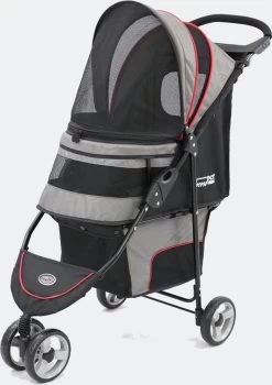 InnoPet Avenue Shiny Grey/Red – Hondenbuggy – Incl. Regenhoes – 97x44x97cm