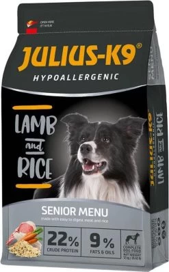 Julius K9 Julius-K9 – Lamb & Rice – Hypoallergeen Hondenvoer Voor Oudere Honden Of Met Overgewicht – Hondenbrokken Op Lam & Rijst Basis – Geschikt Voor Alle Rassen – 3kg