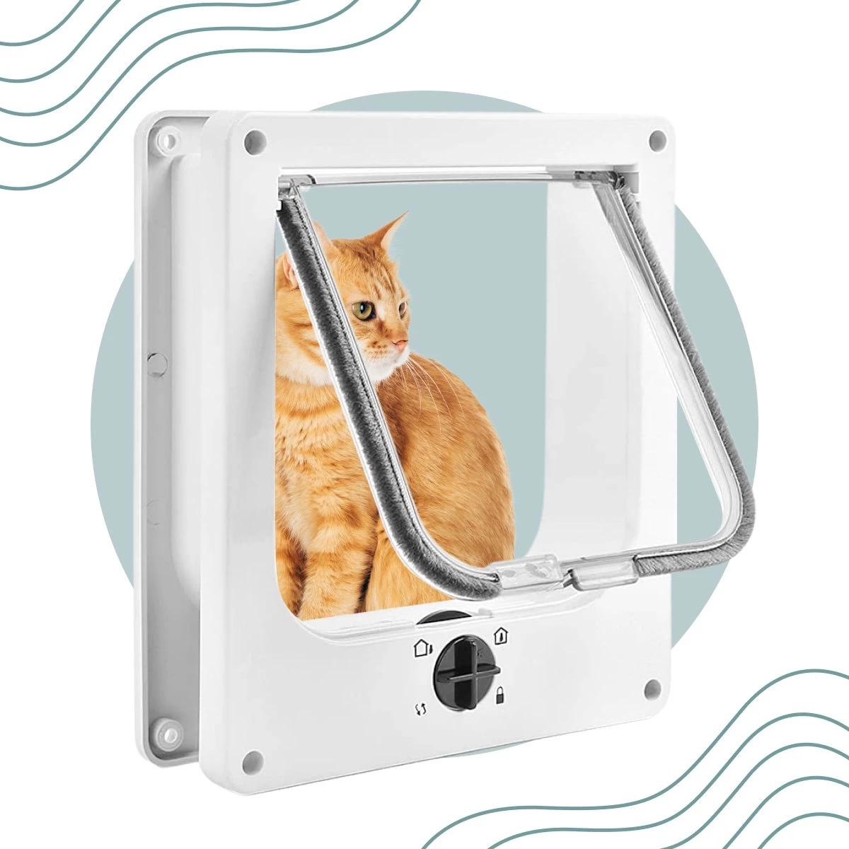 Kattenluik Wit Met Tunnel – Hondenluik – 4 Vergrendelingsstanden – Weersbestendig – Binnen En Buiten
