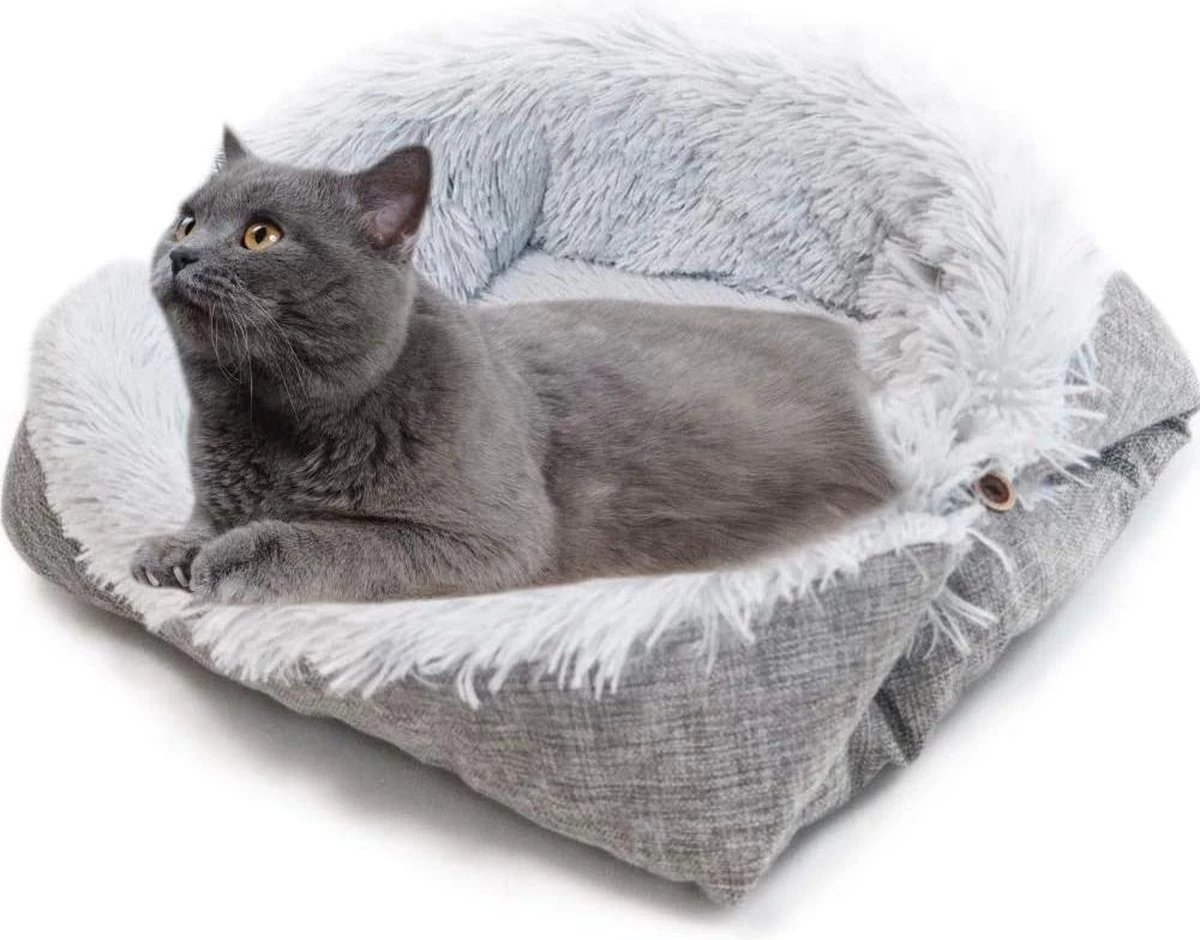 Kattenmand -Cat Bed Wasbaar 2 In 1 Kat Bed Pluche Zachte Ronde Slaapkat Sofa Pluizig Kat Bed Kleine Dog Bed Cat Deken Dier Bed Cat Bed Cat Bed Bed Voor Katten (WK 02129)