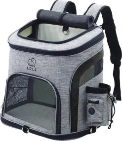 LDLC Hondentas Grijs/zwart (L) – Hondenrugzak – Draagtas Hond – Hondentas Voor Kleine Honden – Honden Reistas – Kattentas – Draagtas Kat – Reismand – Transportbox