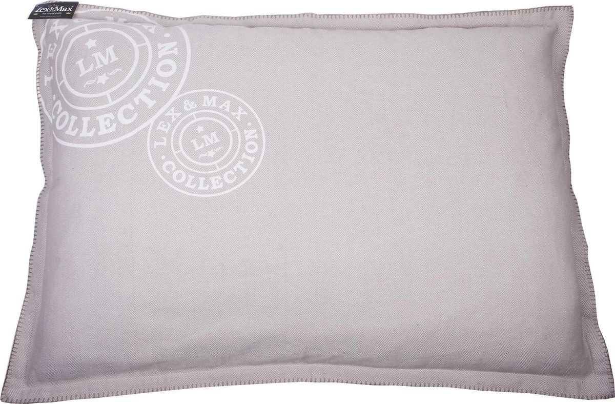 Lex & Max Visgraat – Losse Hoes Voor Hondenkussen – Rechthoek – Kiezel – 100x70cm