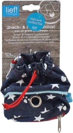 Lief! Poepzakhouder Met Snacktas Unisex Met 20 Poepzakjes