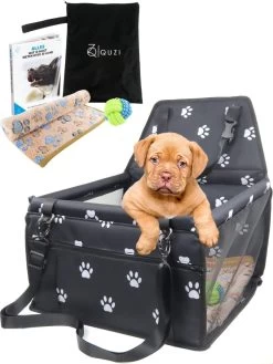 Luxe Autostoel Hond – Reisbench Opvouwbaar – Hondenmand Auto Achterbank – Waterdichte Hondenstoel – Zwart