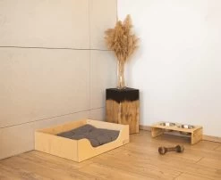 Marti Houten Hondenbed – M – Natuurlijk – Houten Hondenmand