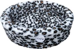 NapZZZ Hondenmand – Sneeuw Luipaard Wit – 66 X 56 X 18 Cm