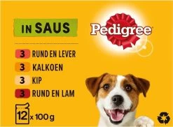 Pedigree Adult Honden Natvoer – Vlees & Gevogelte In Saus – 48 X 100g