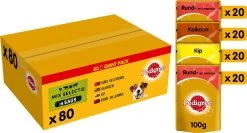 Pedigree Adult In Saus Honden Natvoer – Vier Verschillende Smaken – 80 X 100 Gr