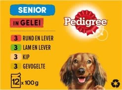 Pedigree Senior In Gelei Honden Natvoer – Vlees En Gevogelte In Gelei – 48 X 100 Gr