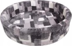 Petcomfort Katten/hondenmand Bont Lapjesdeken Grijs 74x65x20 Cm