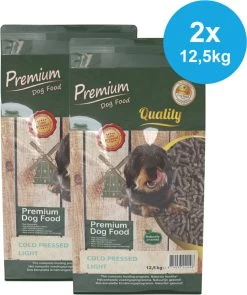Premium – Koud Geperst – Light Dieet – Honden (1-8 Jaar) – Droogvoer – 2 X 12,5kg