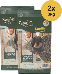 Premium – Koud Geperst – Light Dieet – Honden (1-8 Jaar) – Droogvoer – 2 X 3kg