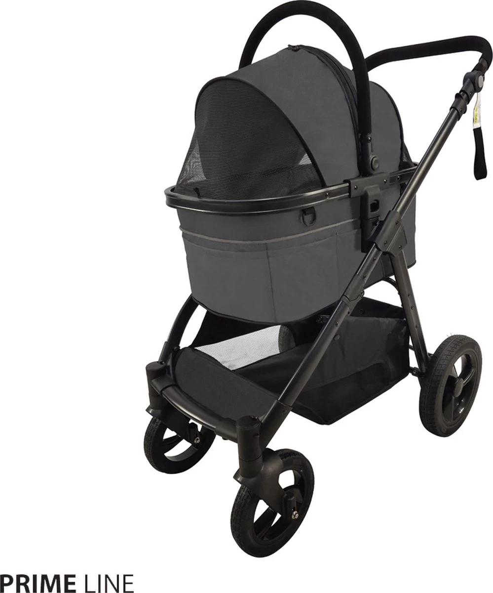 Primeline Hondenbuggy Type 3 – Opvouwbaar – Donkergrijs – 82x60x105cm