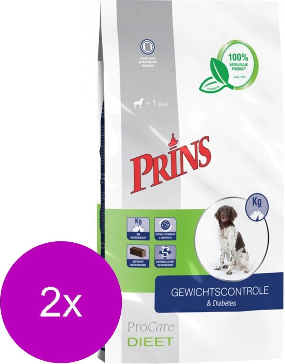 Prins Procare Dieet Gewichtscontrole&Diabetes Gevogelte – – 2 X 15 Kg