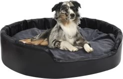 Prolenta Premium Hondenmand 99x89x21 Cm Pluche En Kunstleer Zwart En Donkergrijs