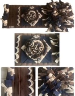 Snuffelmat Voor Honden En Katten. Snuffelmat Maat S In De Kleuren Bruin/donkerblauw/zand. Hersenwerk Voor Huisdieren. MadeByShuko. Snuffelkleed-Speelkleed-Voerkleed-Hondenpuzzel-Voerpuzzel-Slowfeeder-Intelligentie Speelgoed Voor Hond En Kat