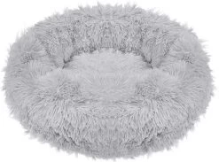 Springos Hondenmand | Superzacht En Luxe | Wasbaar | Donut | Fluffy | Hondenkussen | 90 Cm | Licht Grijs