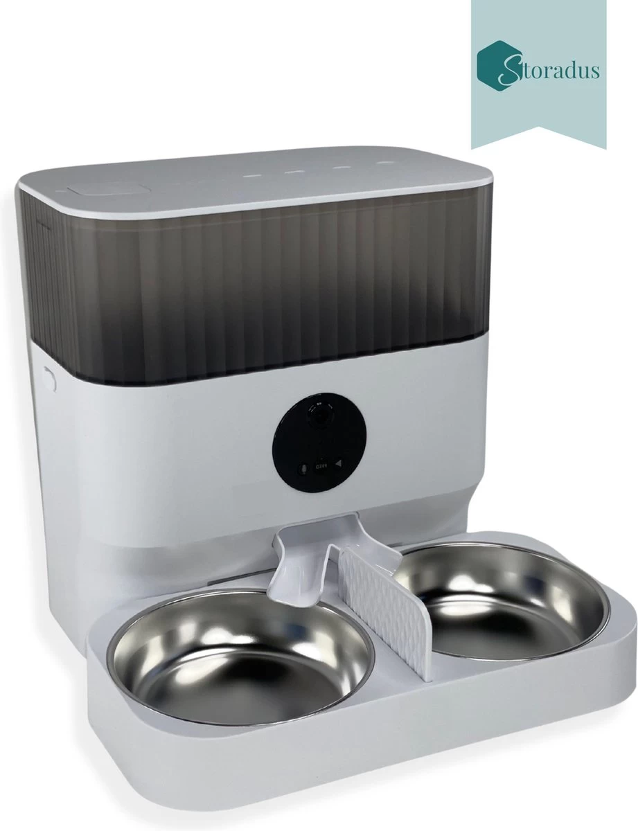 Storadus Automatische Dubbele Voerbak – Kat En Hond – Voerautomaat – App & Wifi – Stemopname – Smartphone Bediening
